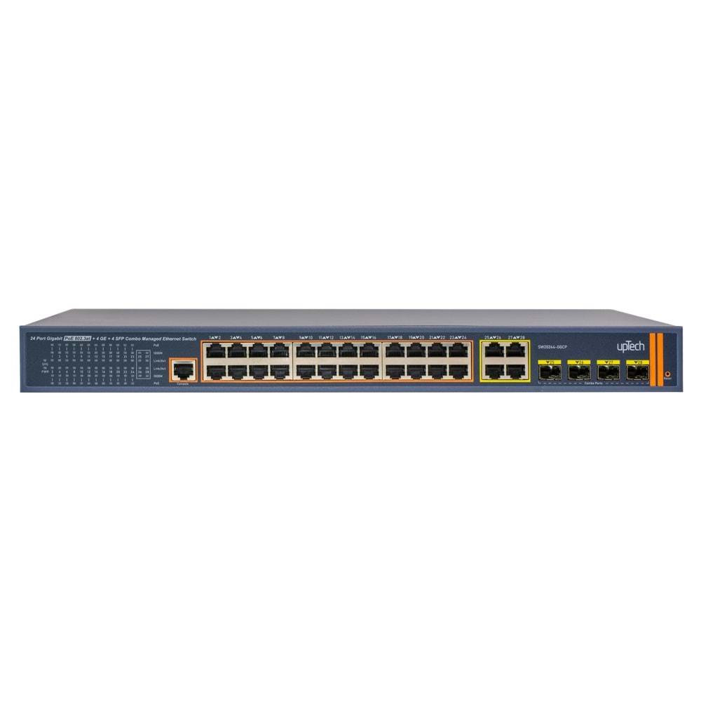 UPTECH SW20244-GGCP 24 Port 100/1000M(PoE+)+4 Port 100/1000M Combo SFP L2 Managed PoE+ SWITCH