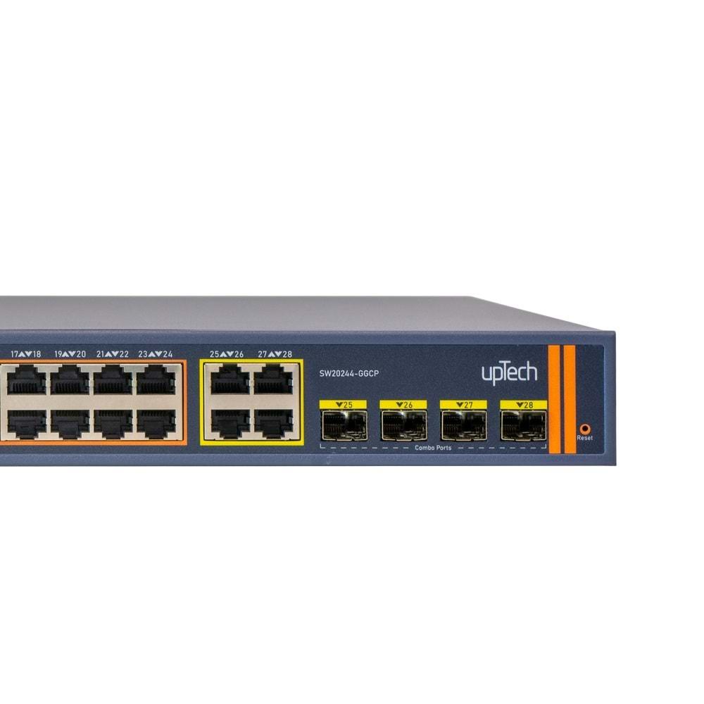 UPTECH SW20244-GGCP 24 Port 100/1000M(PoE+)+4 Port 100/1000M Combo SFP L2 Managed PoE+ SWITCH