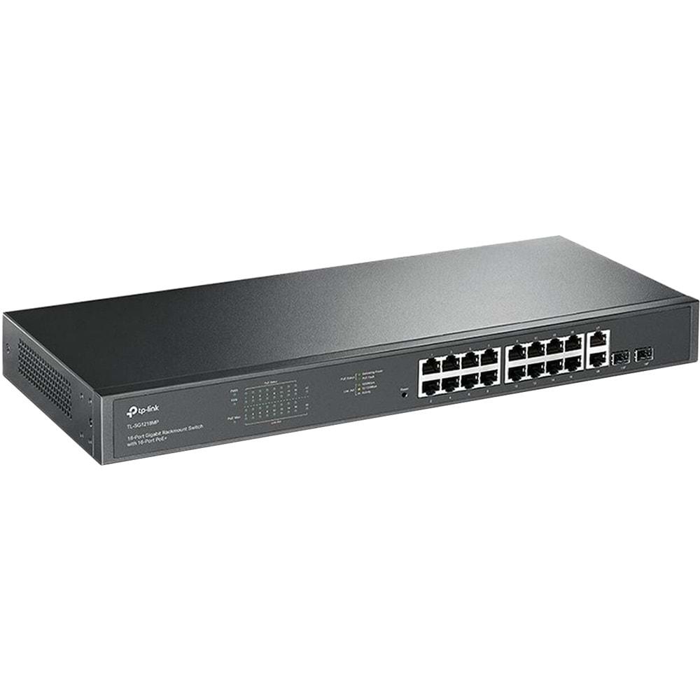 TP-LİNK TL-SG1218MP(UN) 16 Port 100/1000M (PoE+)+2 Port 100/1000M Uplink+2SFP 250W PoE SWITCH (RACKMOUNT)