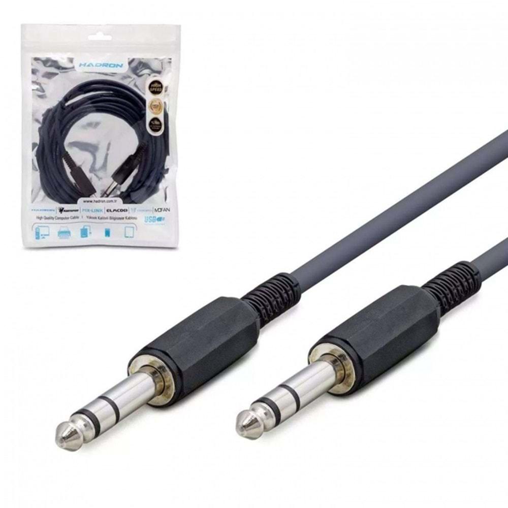 HADRON HDX 1033 AUX CABLE 1.5M GİTAR KABLOSU STEREO 6.3MM ERKEK ERKEK