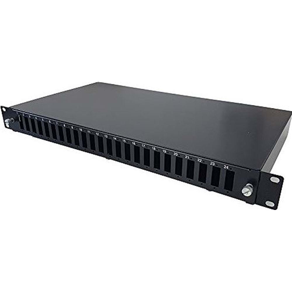 PATCH PANEL SLIDING BLACK 1U 24 PORT LC DX RACK TY