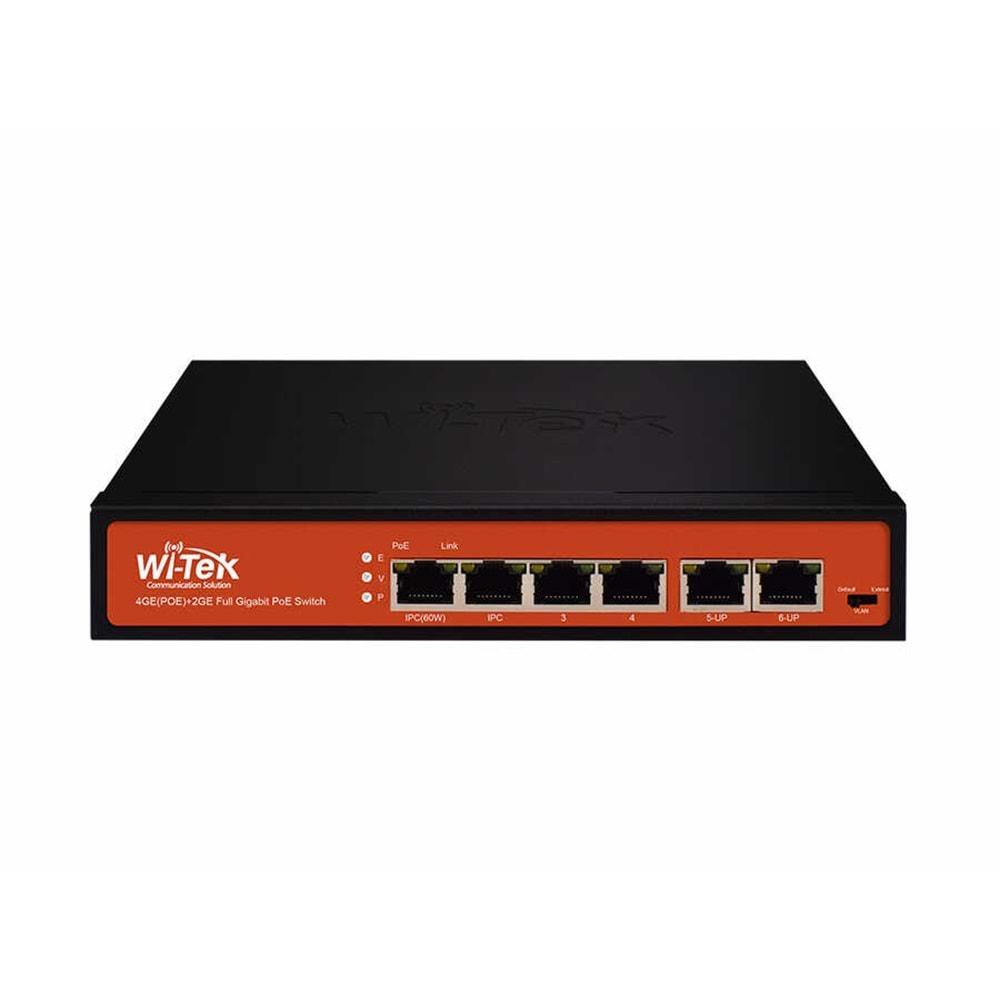 Wİ-TEK WI-PS305G 4 PORT+2 UPLİNK GİGABYTE POE SWİTCH