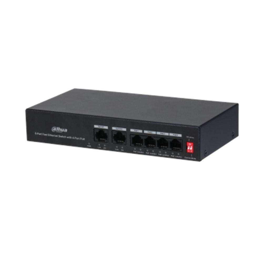 DAHUA DH-PFS3006-4ET-36 4 Port 10/100 PoE + 2 Port UPLİNK SWITCH