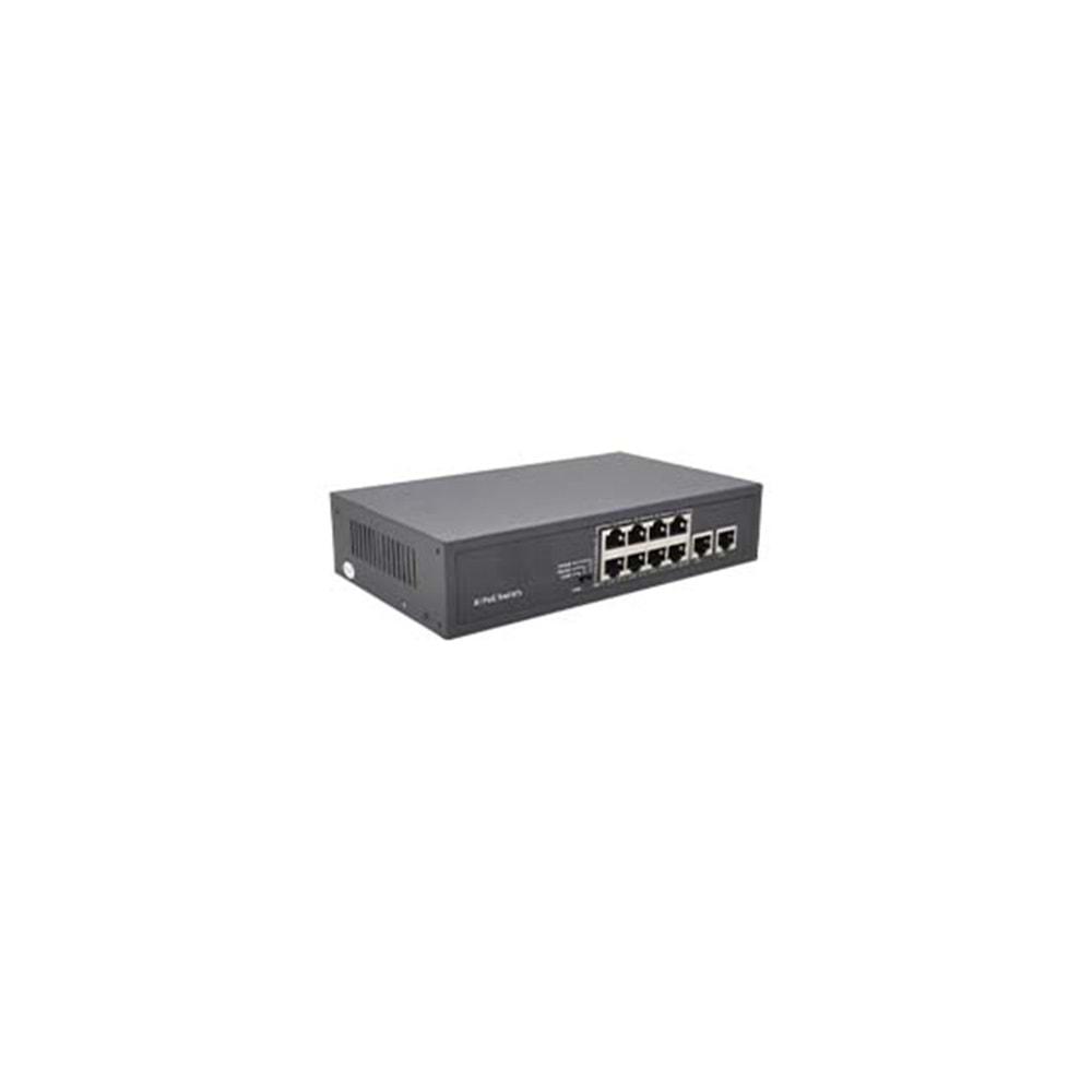 S-GUARD 8P2GU 8 Port 10/100M(PoE)+2 Port 100/1000M Uplink 120W PoE SWITCH