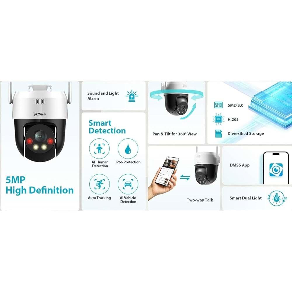 DAHUA P5AE-PV 5mp Wi-Fi Speeddome Kamera