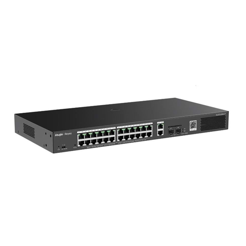 RUIJIE RG-ES228GS-P 26 PORT GIGABIT 24XPOE 370W 2XRJ-45 2XSFP YÖNETİLEBİLİR SWİTCH