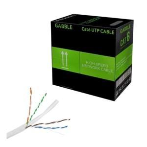 GABBLE CAT6 İÇ ORTAM KABLO 305mt OD 0.50mm GRİ (GAB-CK305)