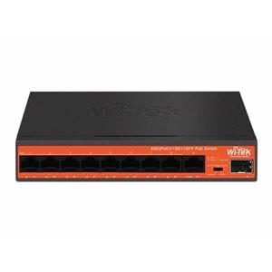 Wİ-TEK WI-PS309GFH 8 Port 100/1000M (PoE) + 1 Port 100/1000M Uplink + 1SFP 250mt 65W PoE SWITCH