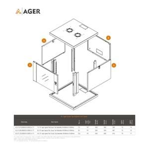 AGER 9U 600X600 DEMONTE AGENA FLAT SERİSİ DUVAR TİPİ KABİNET (ÖN CAM ÇITALI CAM KAPAKC-B1 BEYAZ)
