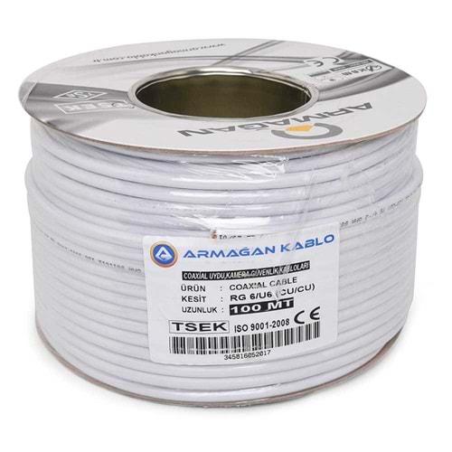 ARMAĞAN RG 6 U/6 PHY-PVC CU/CU FULL BAKIR ANTEN KABLOSU (100 METRE)