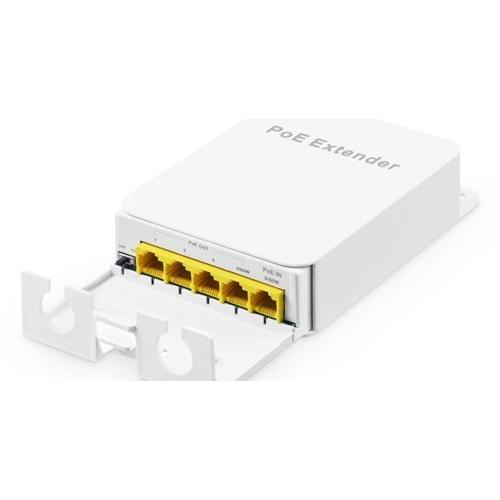 NEVADA OUTDOOR GİGABİT POE EXTENDER 1 in 4 Out 4 PORT PoE REPEATER WATERPROOF