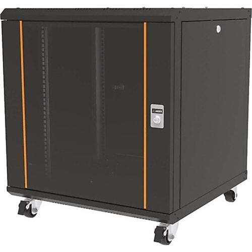 AGER 12U 600X600 MONTAJLI AGENA FLAT SERISI DIKILI TIP KABINET (ON CITALI CAM/C- S1 SİYAH)