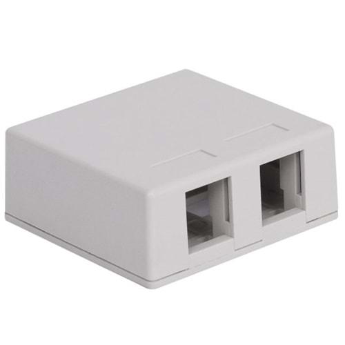 S-GUARD 2PORT SURFACE MOUNT BOX BEYAZ KEYSTONE BOX