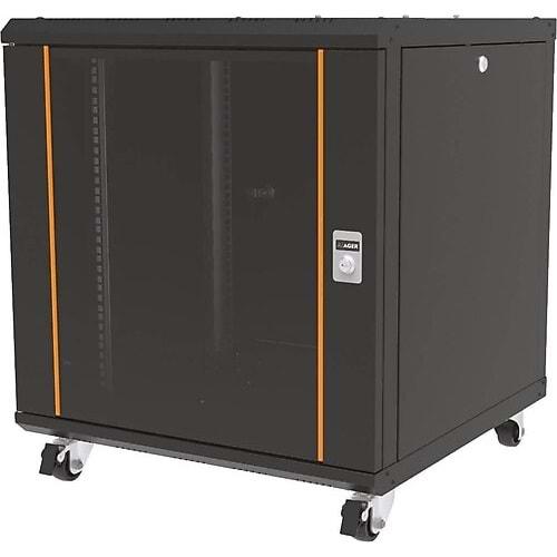 AGER 12U 600X600 AG-AN126060S1-CFAA-A-D1-12U6060 DEMONTE AGENA SERİSİ DİKİLİ TİP KABİNET (ON CITALI CAM C-S1 SİYAH)