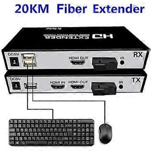 20KM HDMI+USB KVM FİBER EXTENDER