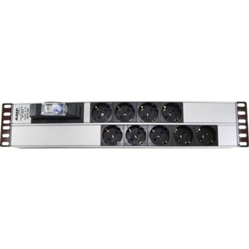 2U9LUPDU N192109 2U Rack Kabinet 19'' 9lı Şebeke W Otomatlı 1,5mt Kablolu Priz PDU