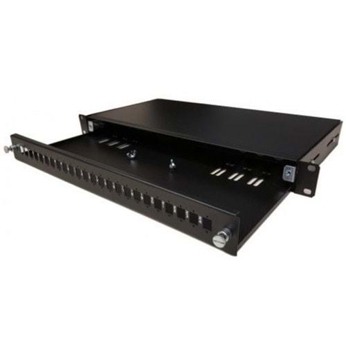 AGER AG-FO01U24SCS-A-S1-01U FİBER PATCH PANEL 19 INCH 24 PORT SC SİMPLEX TEKLİ (S1 SİYAH)