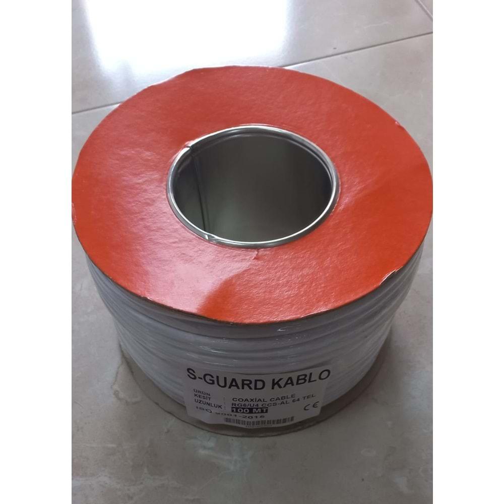 S-GUARD KABLO RG6/U4 CCS-AL 64 TEL UYDU KABLOSU (100mt)