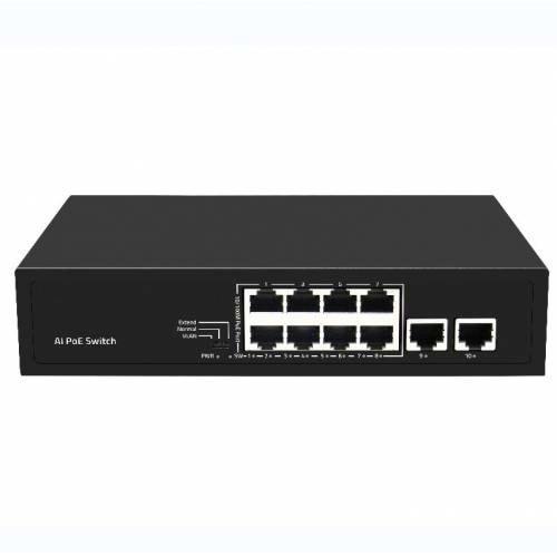 S-GUARD 8P2U 8 Port 10/100M(PoE)+2 Port Uplink 120W PoE SWITCH