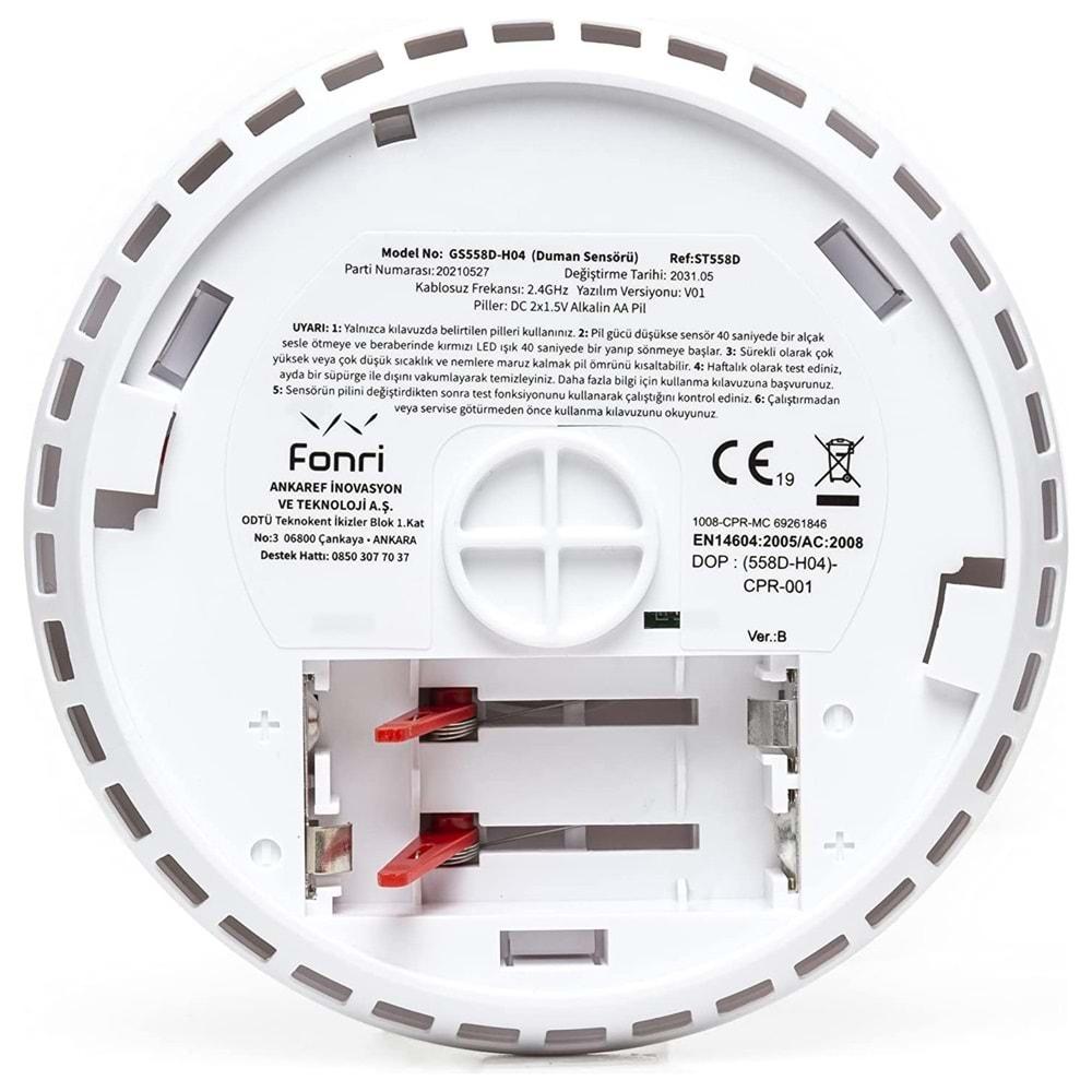 FONRI Wİ-Fİ AKILLI DUMAN DEDEKTÖRÜ GS558D-H04 ( TEK BAŞINA KULLANILABİLİR)