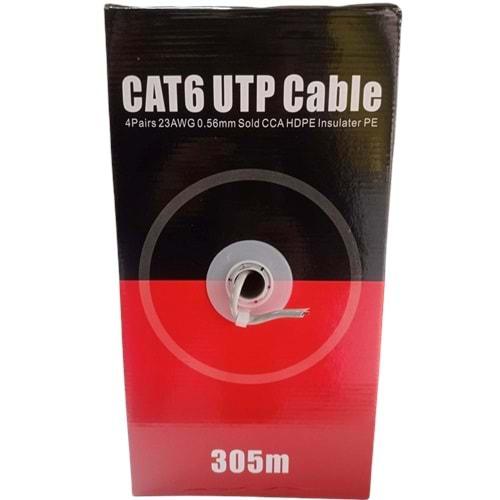 GABBLE CAT6 İÇ ORTAM KABLO 305mt OD 0.50mm GRİ (GAB-CK305)