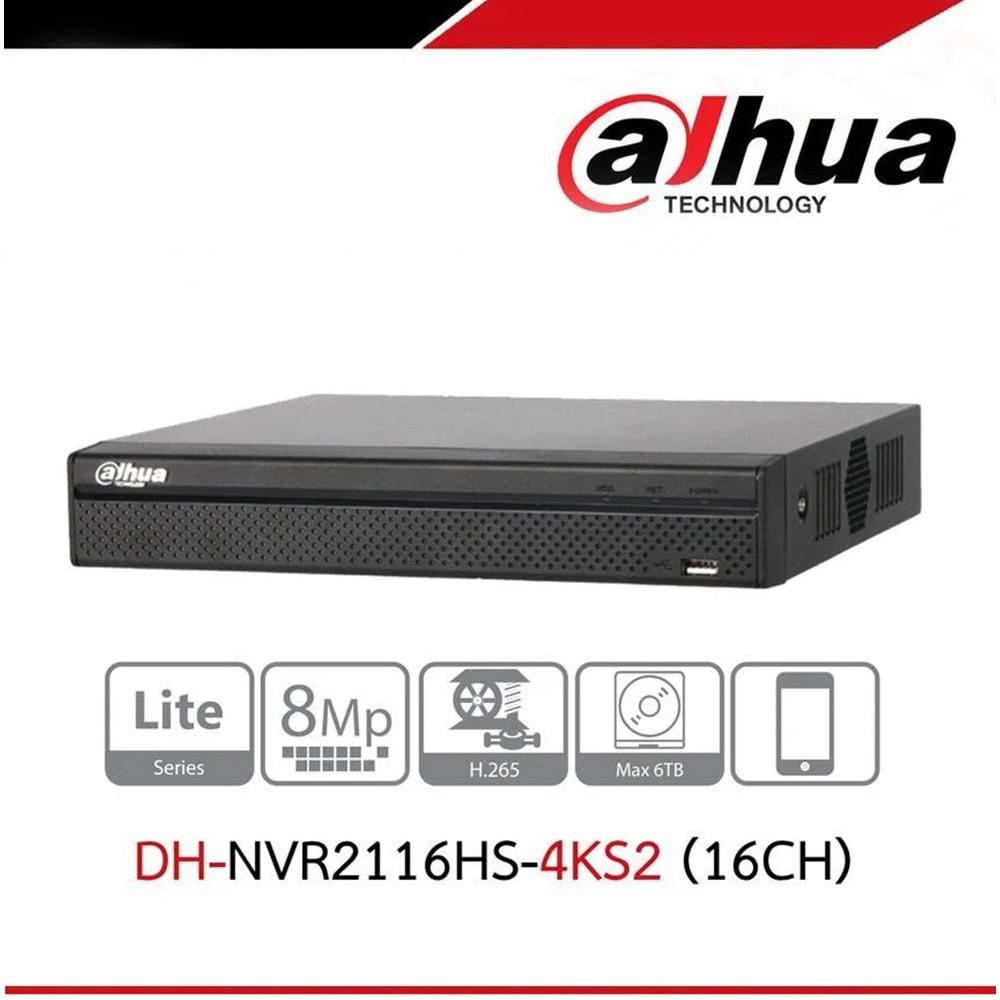 DAHUA NVR2116HS-4KS2 16 KANAL 4K H265+ NVR CİHAZI