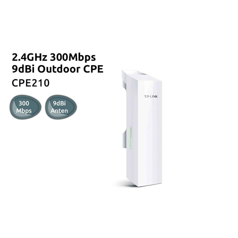 TP-LINK CPE210 2.4GHZ 300MBPS 9DBI DIŞ ORTAM NETWORK AKTARICI