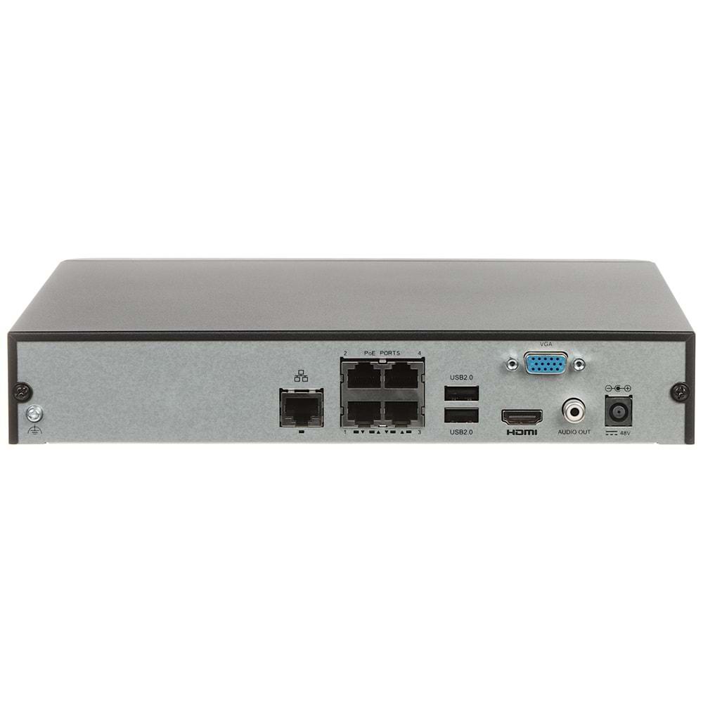 UNV NVR301-04S3-P4 4 KANAL 8MP 1U Ultra265 4 PoE NVR CİHAZI